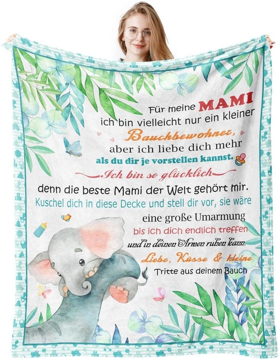 Regali per madri in attesa, dono per futura madre, regalo per la nascita, notizia di nascita, regalo per la madre, dono per la mamma deken 150x130CM
