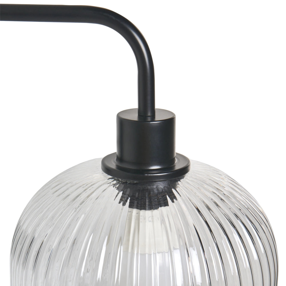 Set di 2 lampade da parete Paralume in vetro nero Lampada da parete Camera da letto Soggiorno Moderno industriale