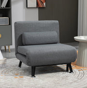 Poltrona letto pieghevole regolabile grigio scuro – letto singolo