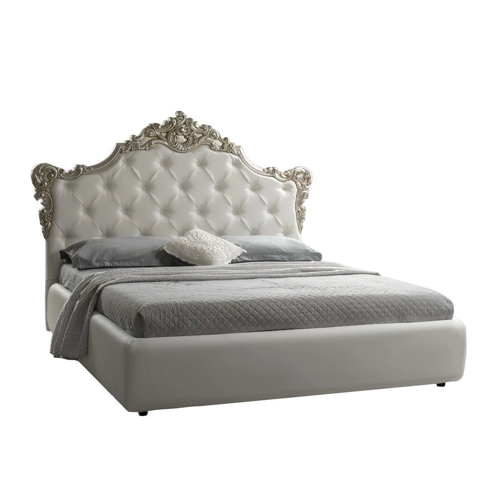 Letto matrimoniale con contenitore Savoia colore bianco