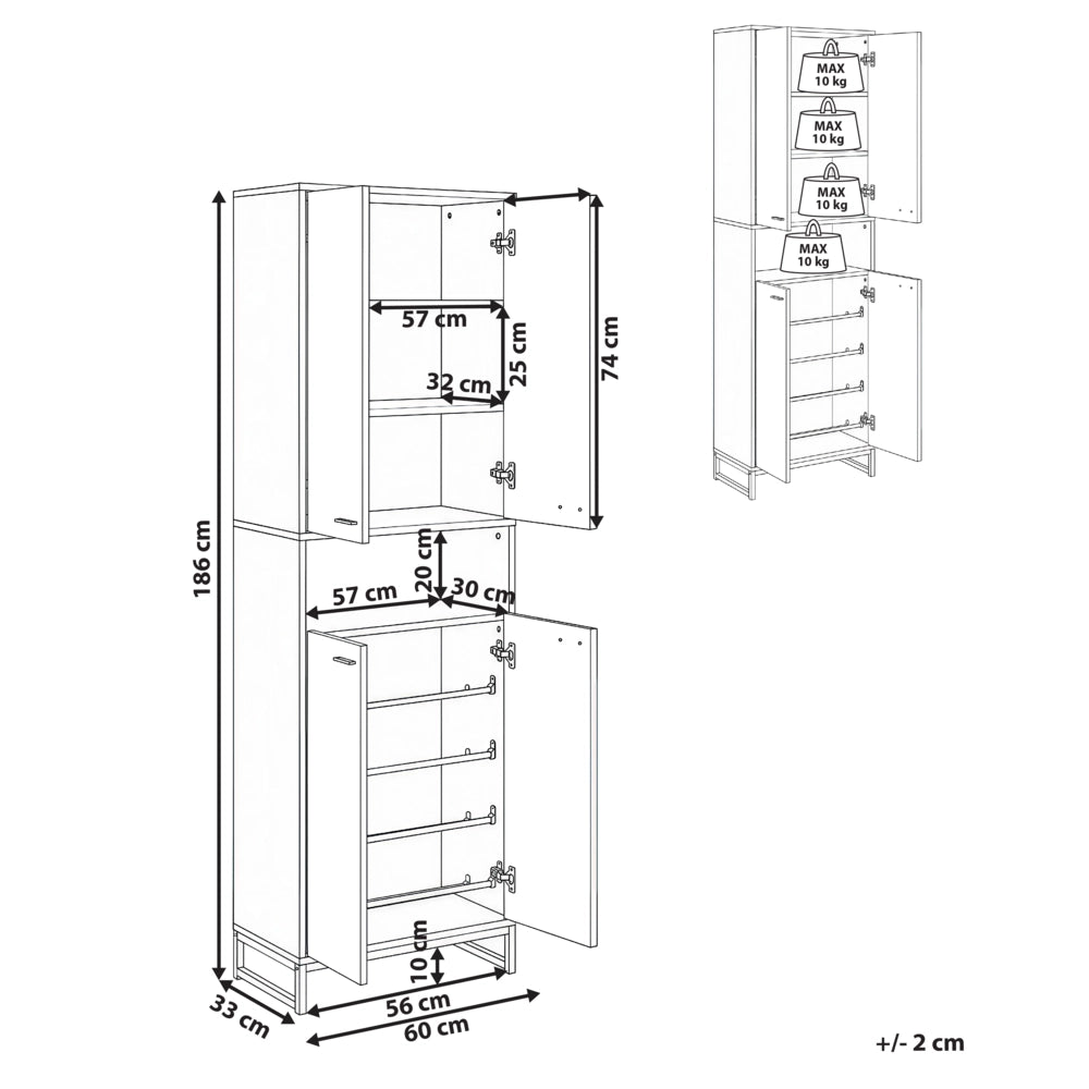 Mobile porta scarpe con 8 ripiani e scomparti per scarpe soluzione di arredo per l'ingresso bianco
