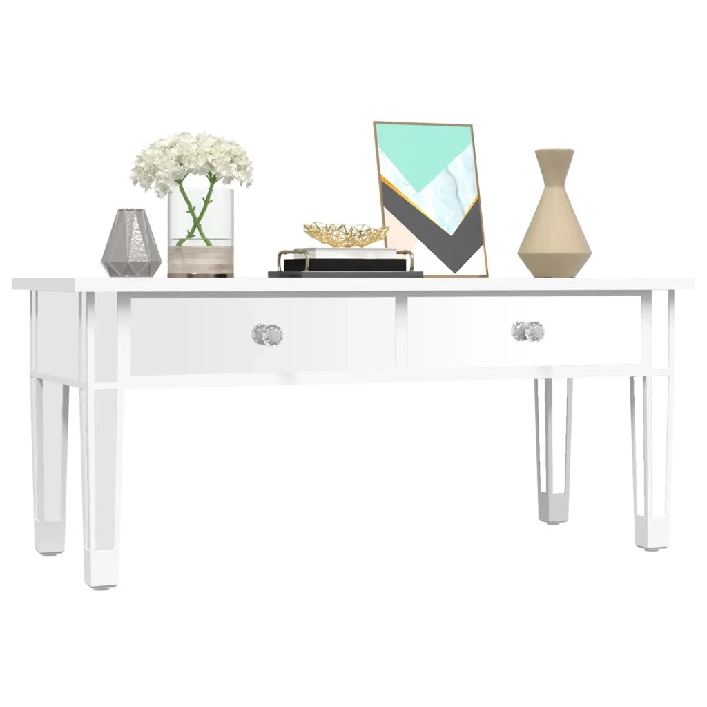 Tavolino Salotto a Specchio 106x45x45cm Legno Multistrato Vetro 348528