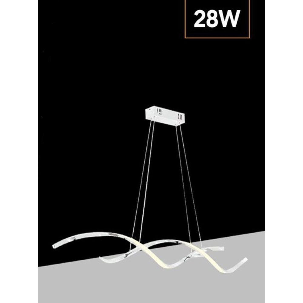 Trade Shop - Lampada Led A Sospensione Moderno Onde Intrecciate 28w 2240lm Cct Luce Variabile B56-3c -
