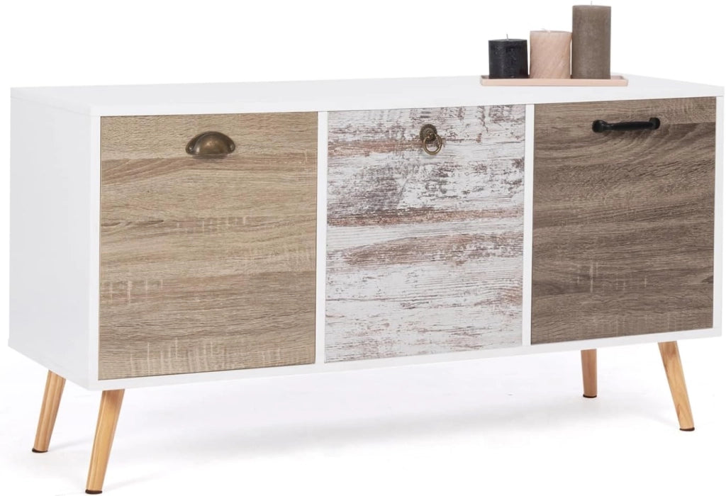 BAHIA 113 cm Credenza bassa scandinava a 3 ante