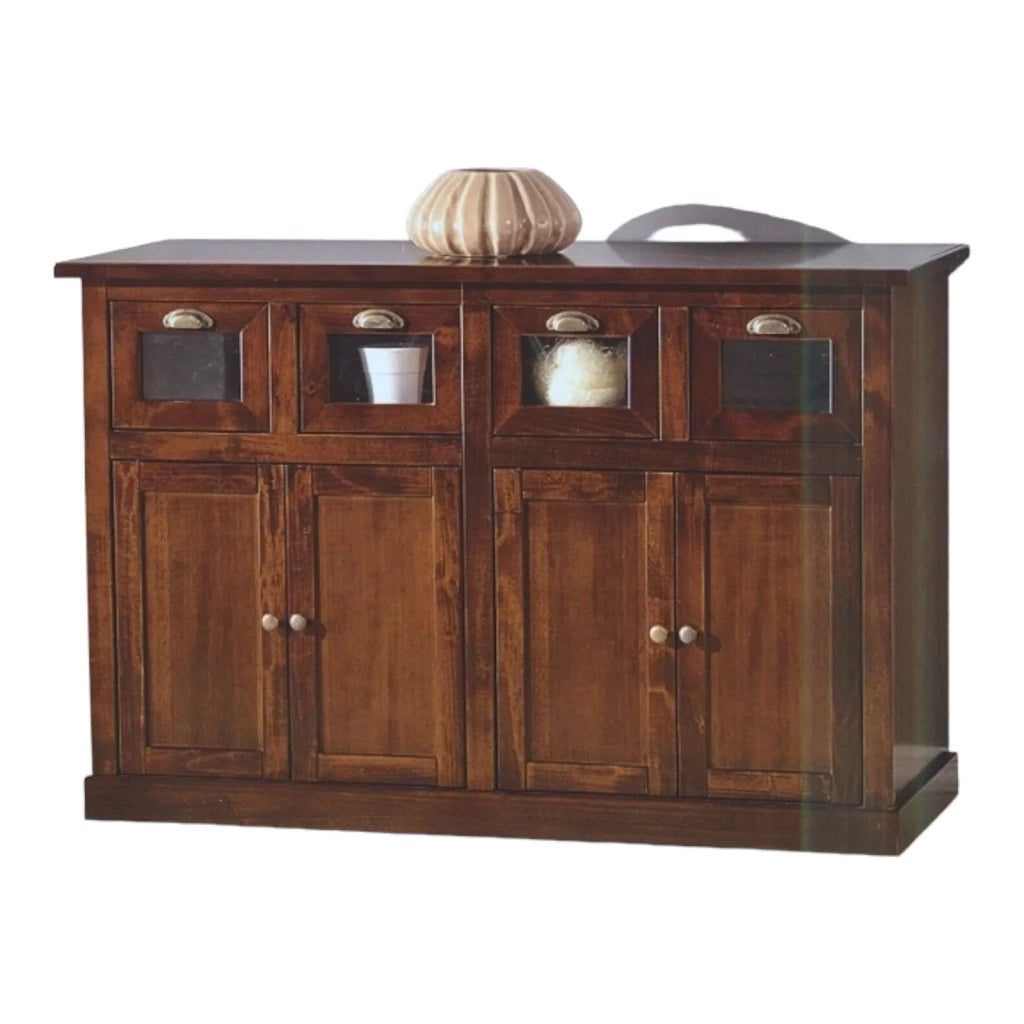 Madia credenza 4 cassetti 4 porte tinta noce l.130 p.50 h.85 - Mobili 2G