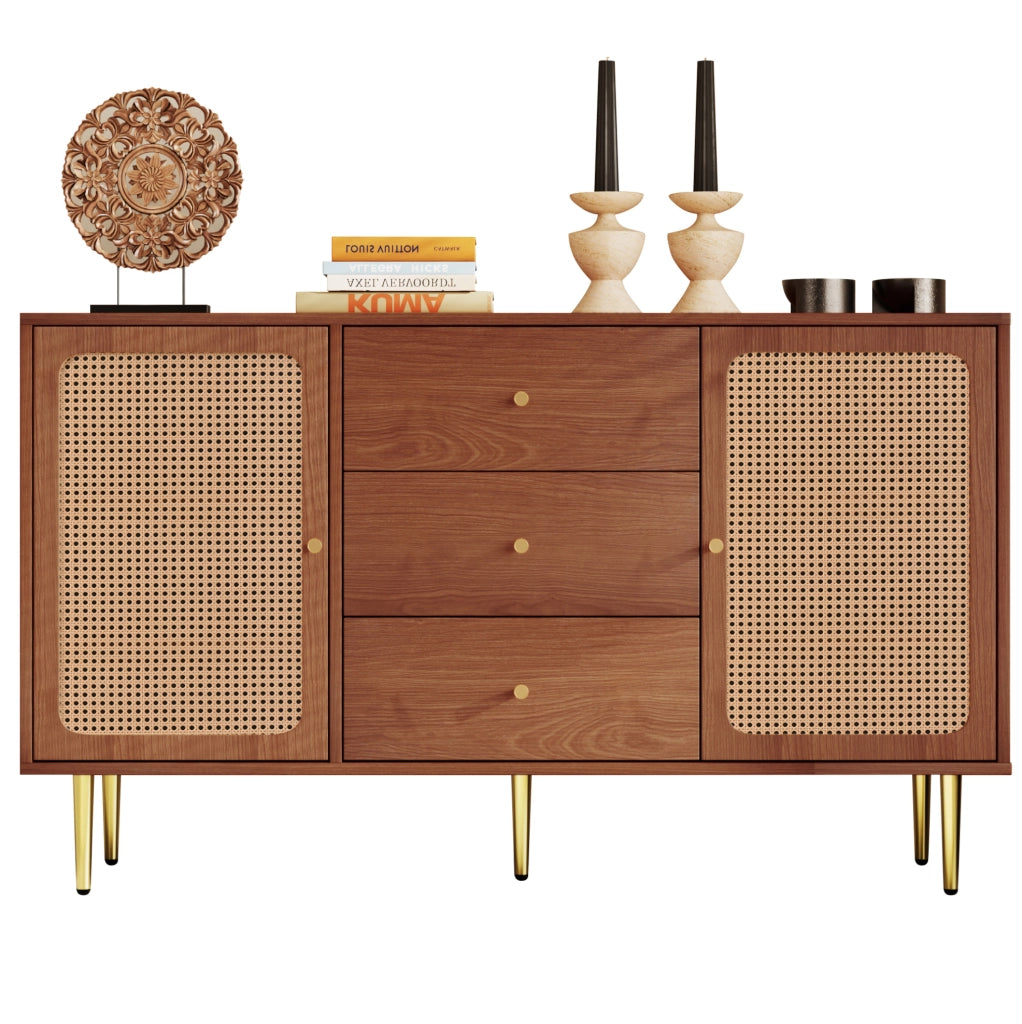 Credenza 150 cm noce con 2 ante e 3 cassetti