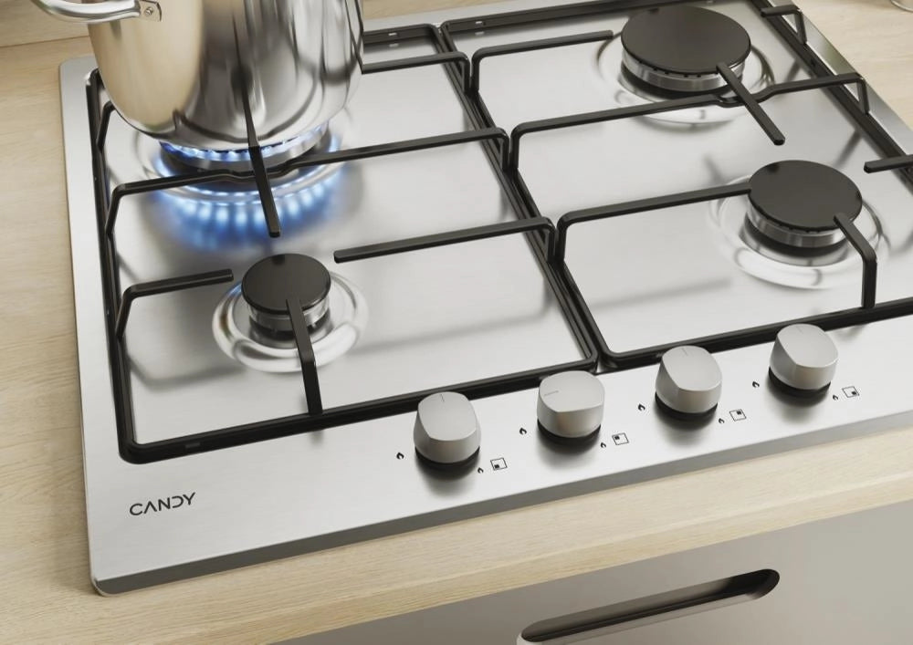 Candy Idea CHW6BR4WX Acciaio inox Da incasso 60 cm Gas 4 Fornello(i)