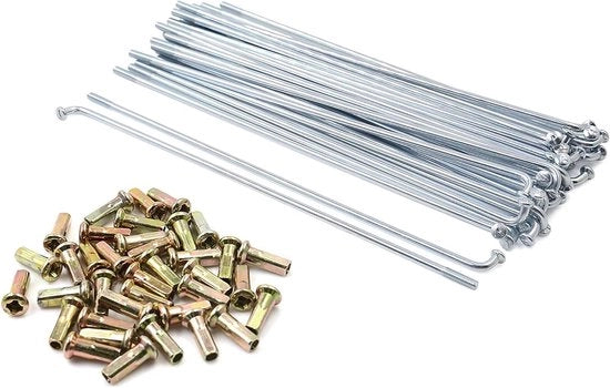 Set di 36 raggi in argento per cerchioni motociclistici con lunghezza di 180 mm