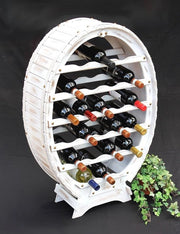 Wijnrek per 24 bottiglie in stile Vintage Shabby Chic realizzato in legno