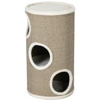 Cuccia per Gatti a 3 Livelli con Tiragraffi in Sisal e Peluche, Ø38x70cm, Marrone