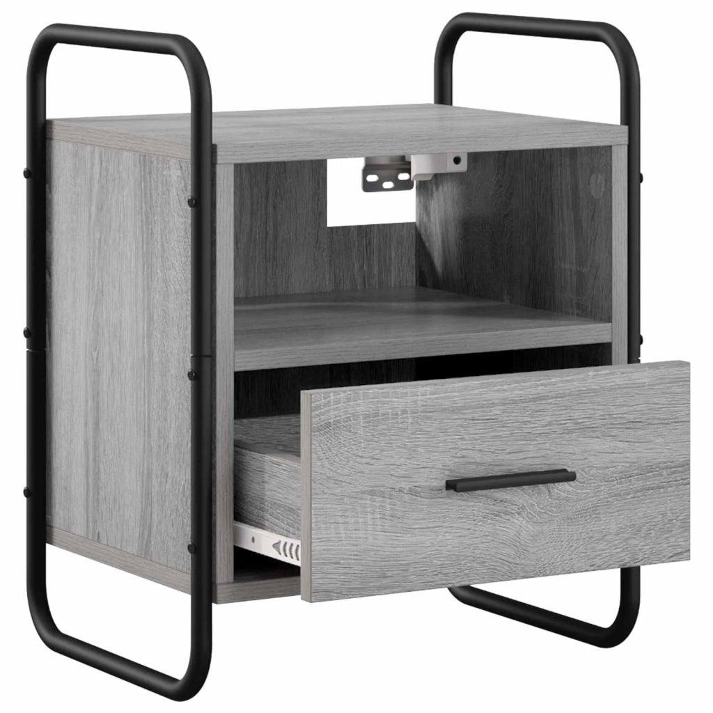 Mobiletto da Letto Appeso Sonoma grigio 40 x 30 x 50 cm 8013560