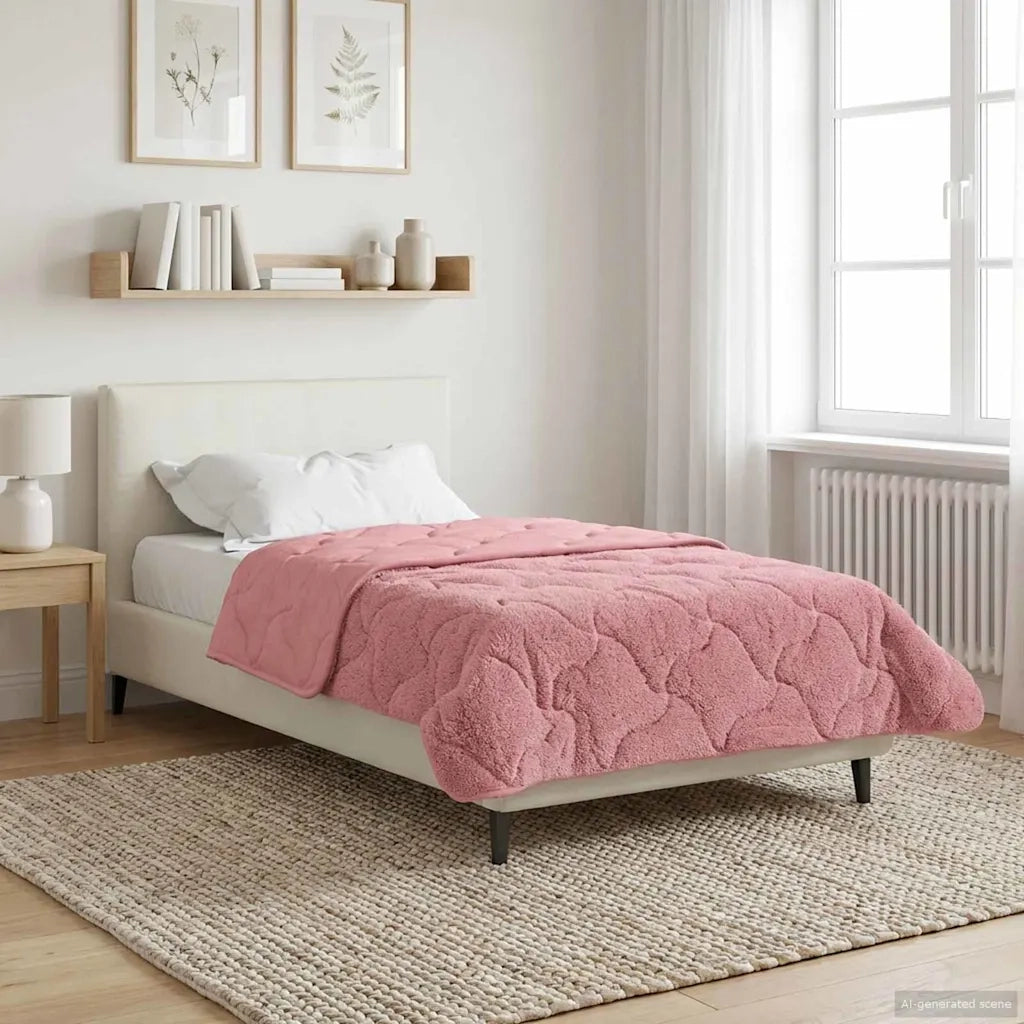 Duvet Invernale Rosa 155 x 220 cm Microfibra e Fleece Teddy