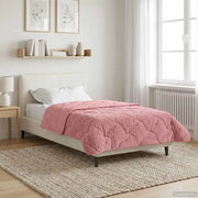 Duvet Invernale Rosa 155 x 220 cm Microfibra e Fleece Teddy