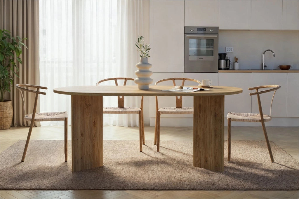Tavolo da pranzo in legno "Sablin" 180 x 90 x 75 cm - Rovere di Cadice