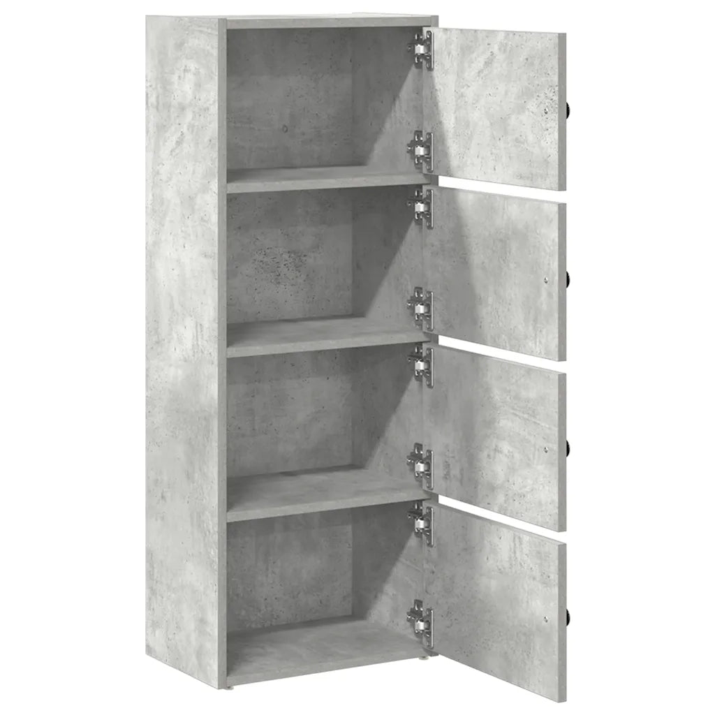 Libreria Grigio Cemento 40x24x102 cm in Legno Multistrato