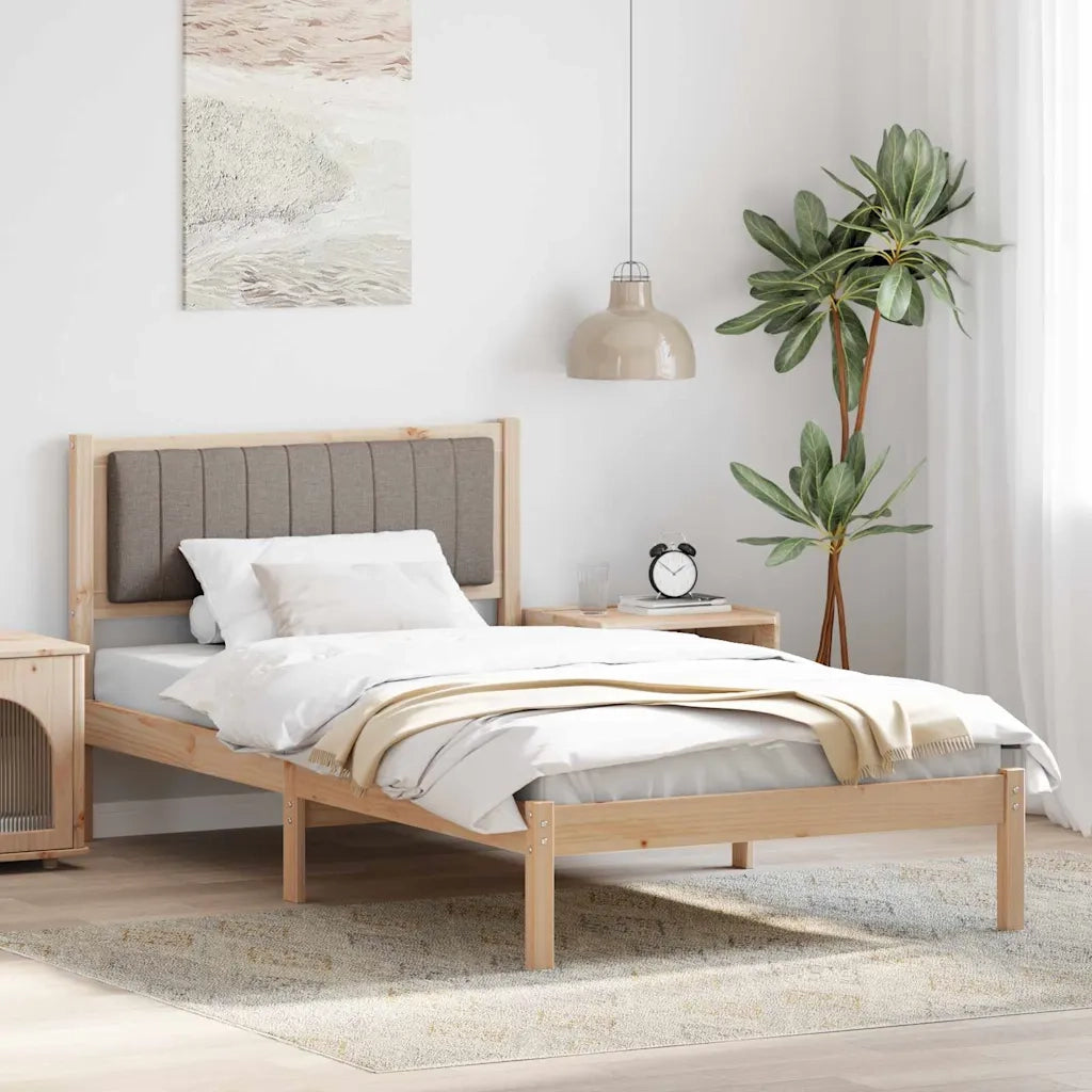 Letto con Testiera Rivestita Talpa 100 x 200 cm Pino massello