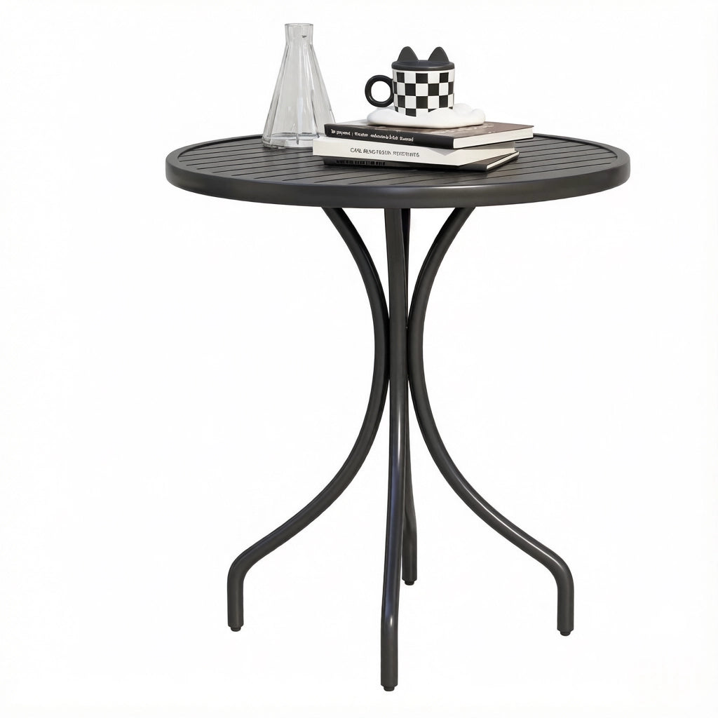 TAVOLO Bistrot da giardino rotondo Ø66 cm in acciaio nero