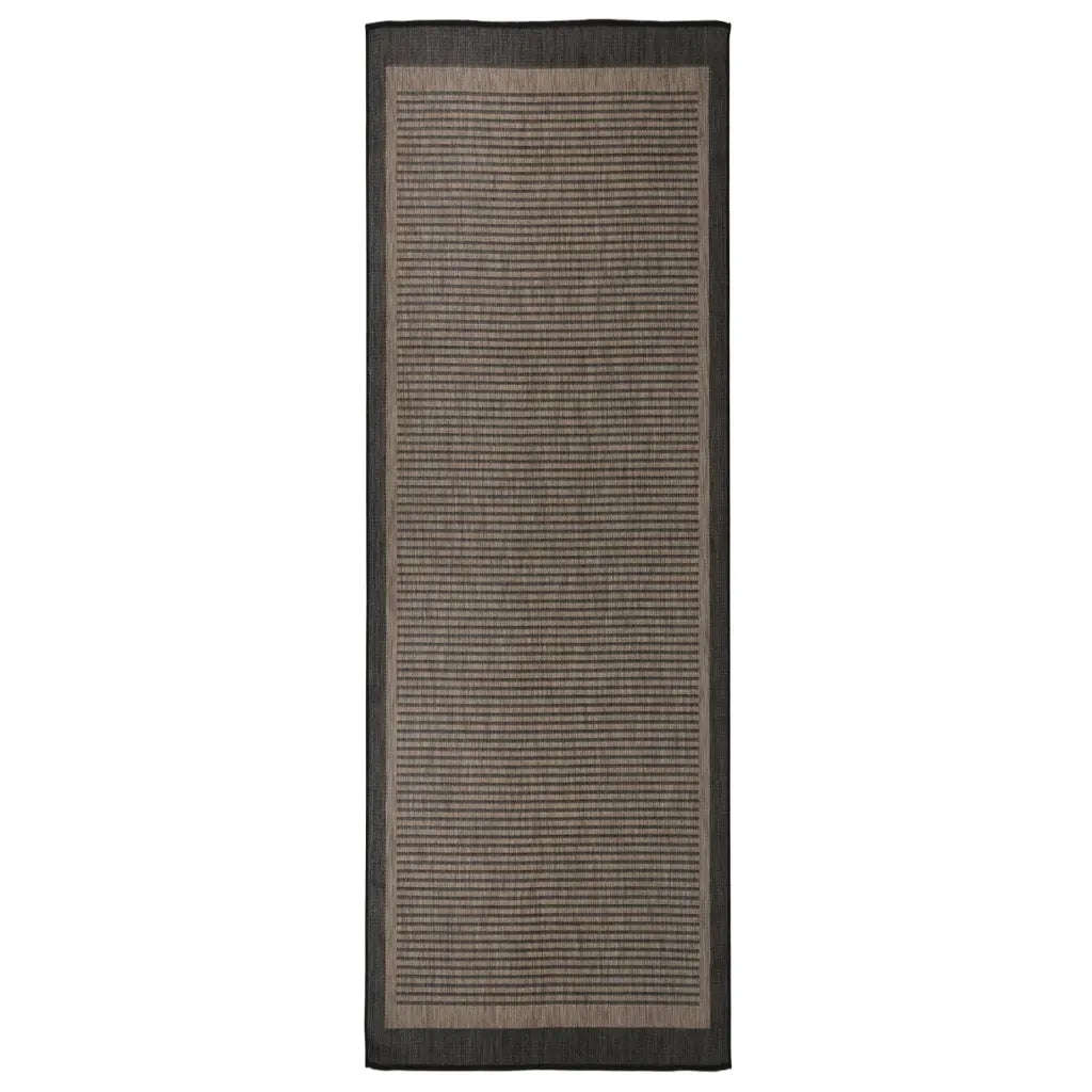 Tappeto da Esterni a Tessitura Piatta 80x250 cm Marrone Scuro cod mxl 73652