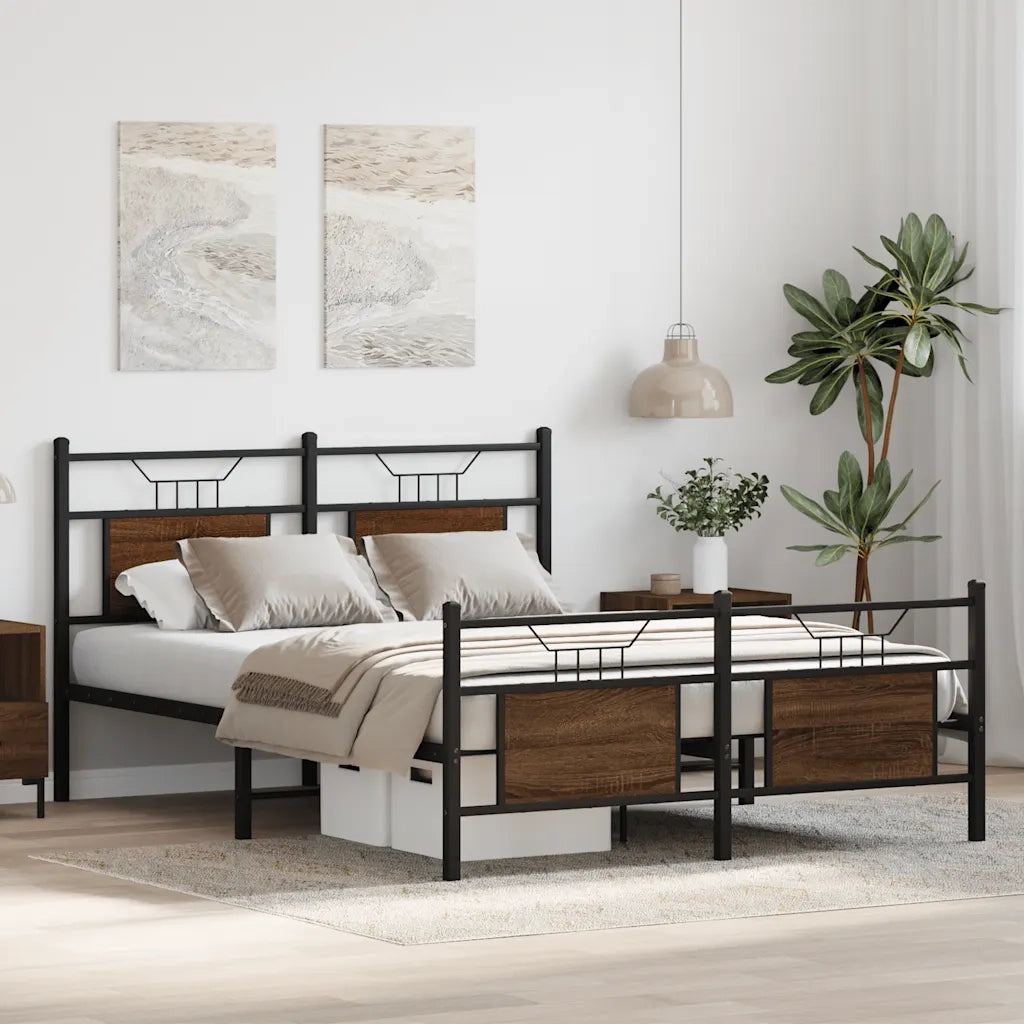 Giroletto senza Materasso Rovere Marrone 137x190 cm Truciolato