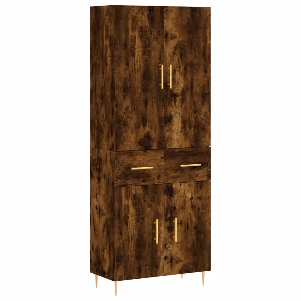 Credenza | Madia | Buffet da pranzo | Armadio da pranzo Rovere Fumo 69,5x34x180 cm in Legno Multistrato