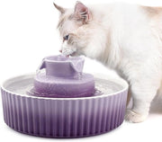 Fonteino Ceramico per Gatti e Cani 2,1L, Fonteino per Gatti in Ceramica, Dispensatore di Acqua per Gatti con Filtro Sostituibile e Pomp Schiumante Intelligente (Rosso)
