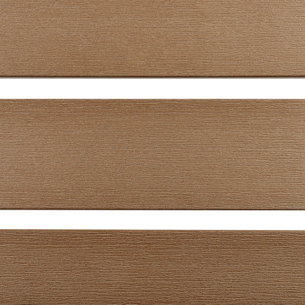 Set di 6 sedie da giardino da pranzo in plastica legno chiaro e nero con schienale a doghe in alluminio anodizzato set di sedie da esterno