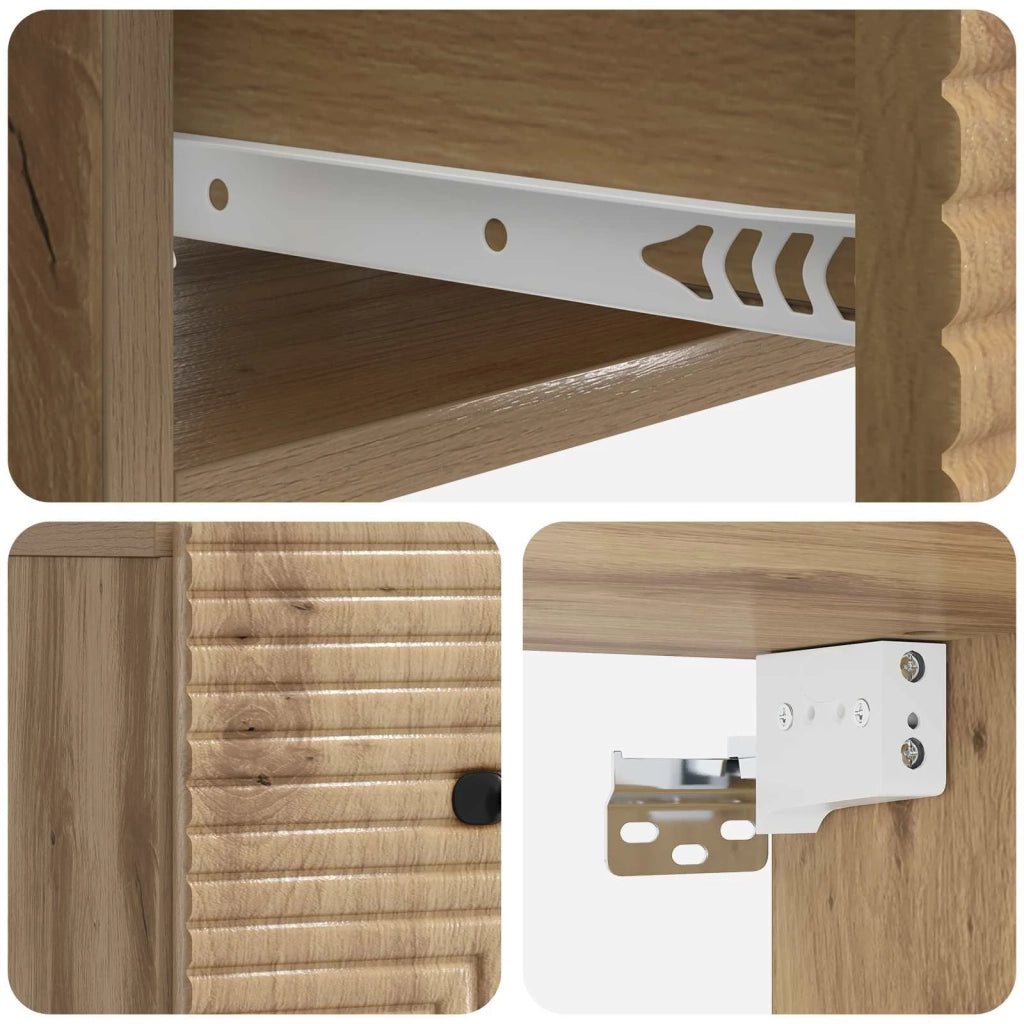 Mobiletto da notte a muro Rovere Artigianale 34,5 x 33 x 20 cm 898613