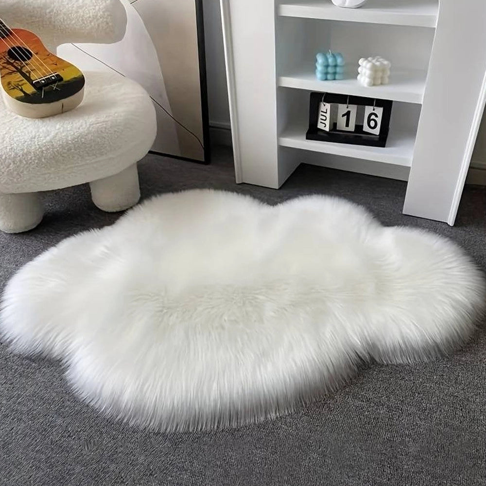 Trade Shop - Tappeto Cute Nuvola Pelliccia Fluffy Vari Colori Living Stanza Da Letto 83x113cm -