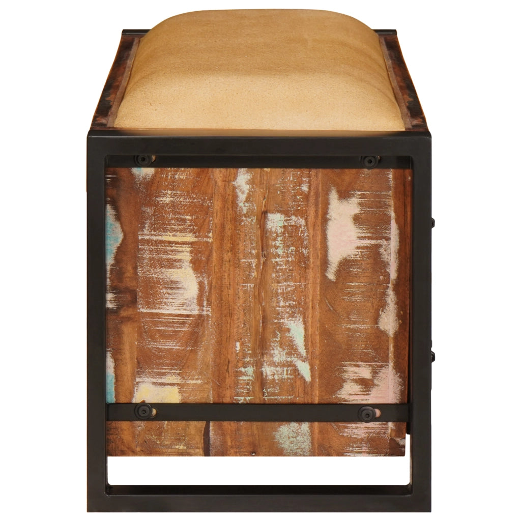Panchina da archiviazione Multicolore 80x35x40 cm Legno solido di recupero