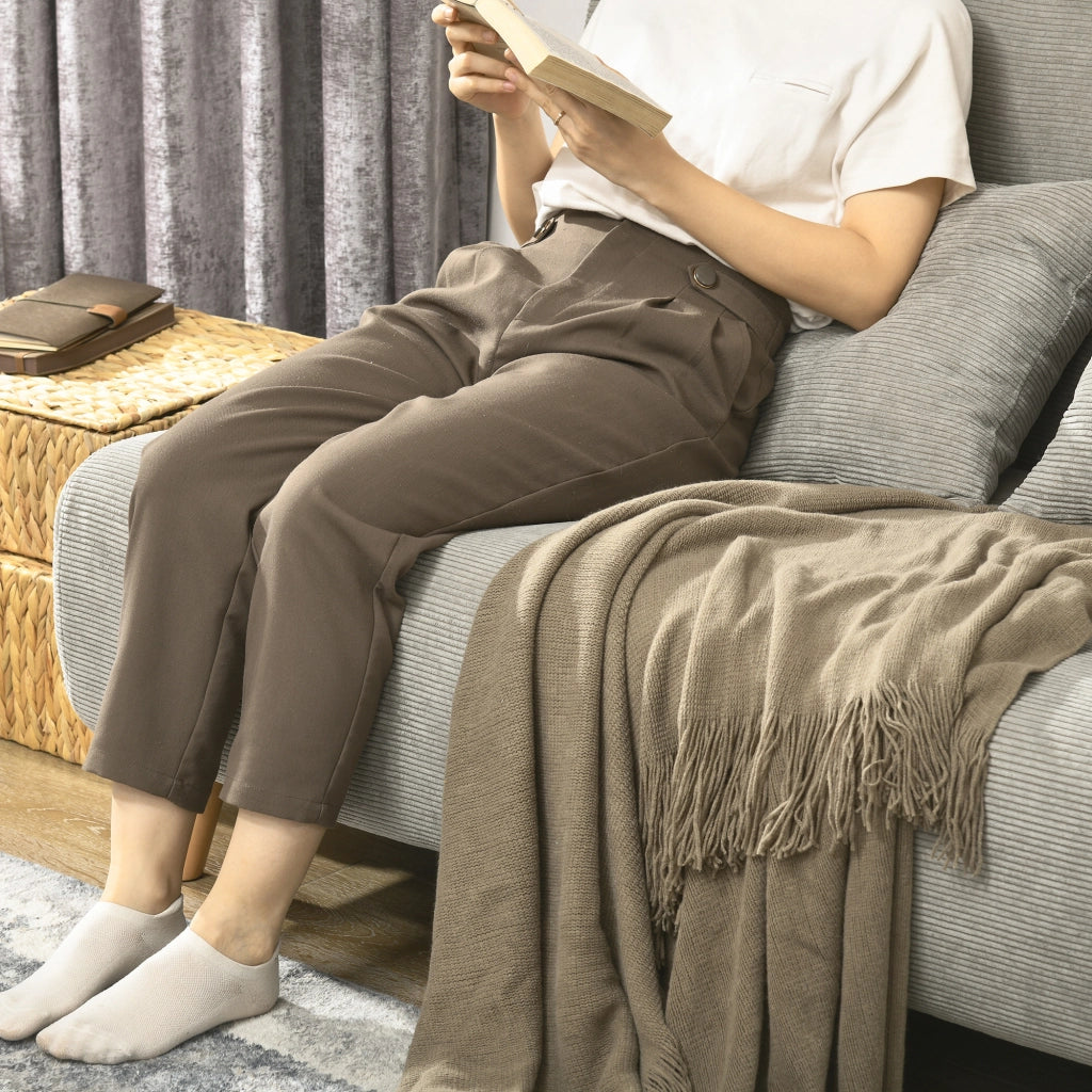Divano letto convertibile con schienale reclinabile e cuscini in poliestere grigio 141 × 90 × 81 cm