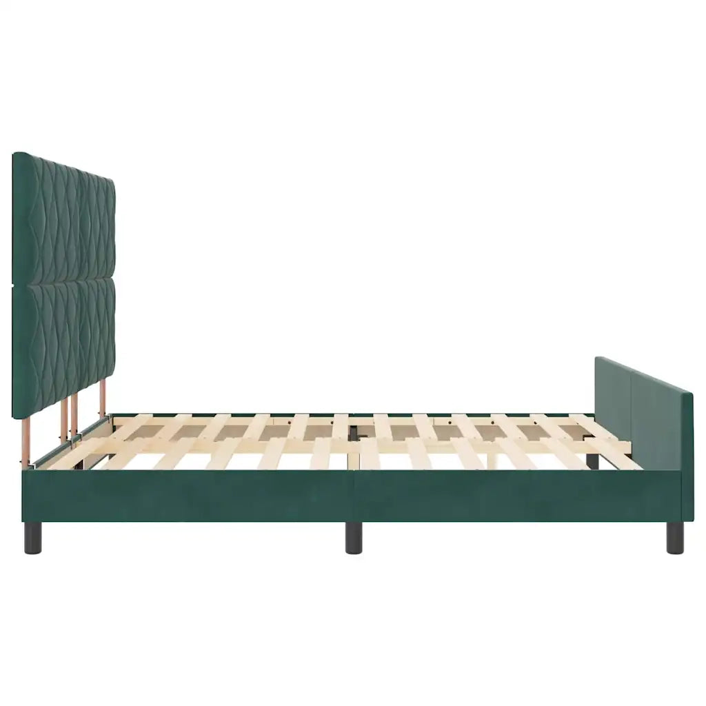 Letto a molle con testiera Verde Scuro 180 x 200 cm Velluto 3345026