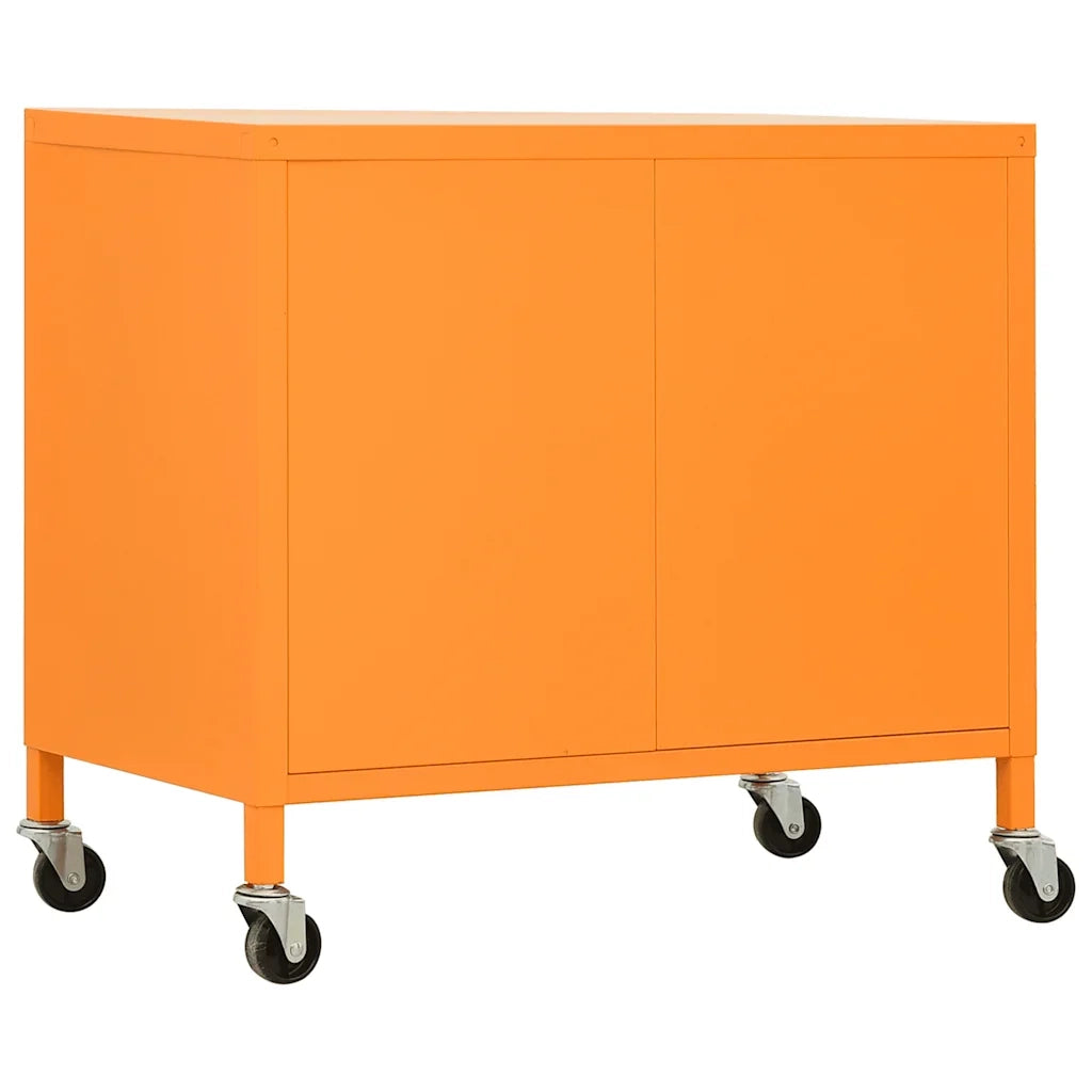 Mobile contenitore mobile con ripiano regolabile 60 x 35 x 56 cm stile contemporaneo finitura arancione acciaio 02_0046897