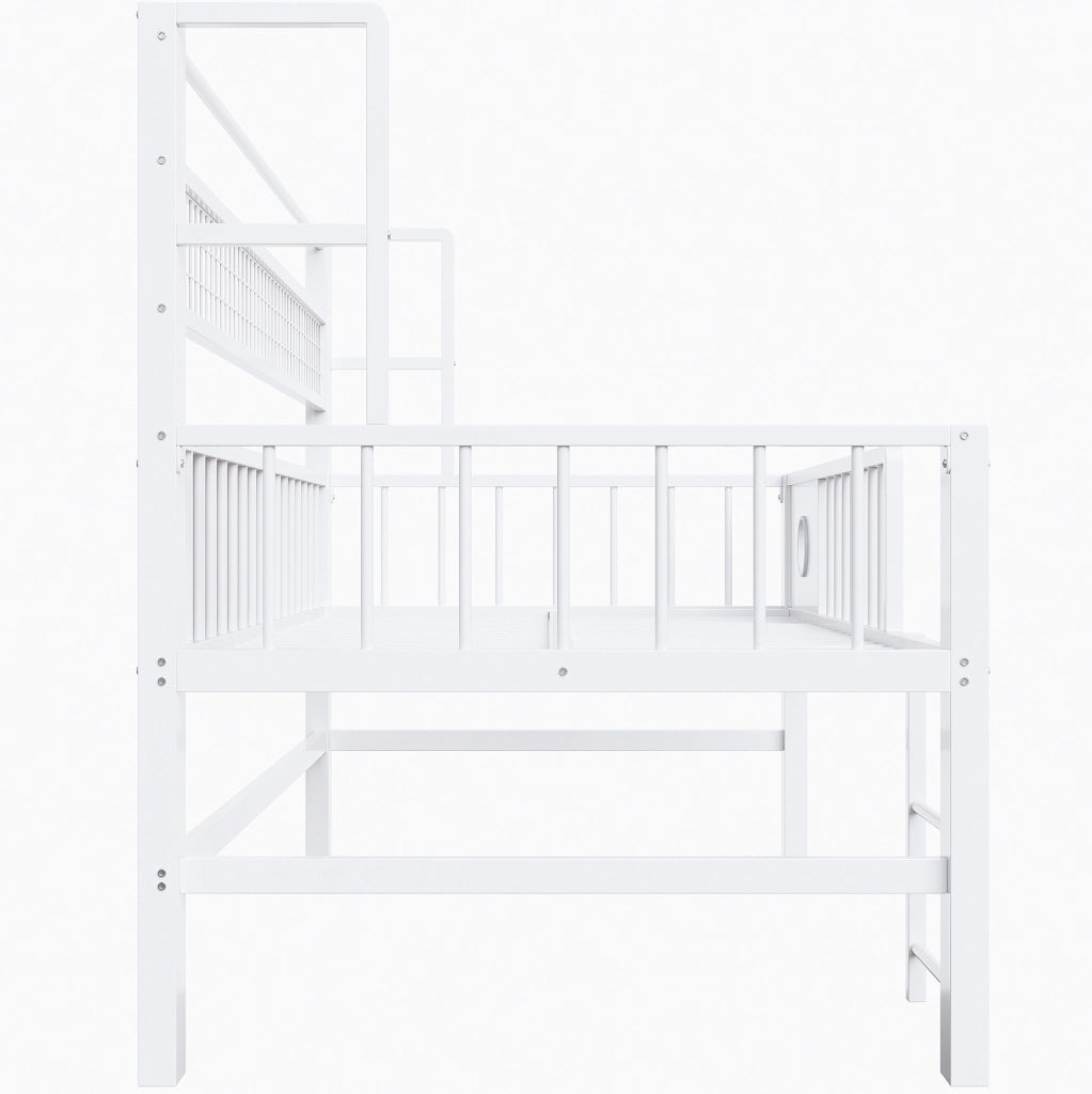 Letto a soppalco basso per bambini 90x200 cm bianco
