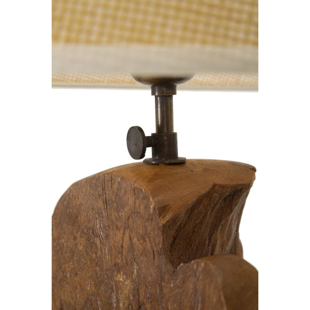 Lampada da Tavolo VKH119, Marrone, Legno, 35x35x69 cm