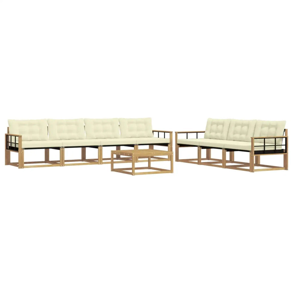 Set di divani da esterno 8 pcs Bianco e Crema 3388496