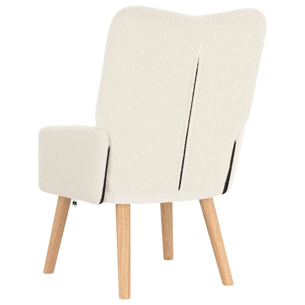 poltrona Crema 63 x 67 x 94 cm Tessuto di Pecora e Plywood 42001790