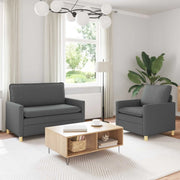 Set di divani 2 pz Grigio Scuro Tessuto 3417018