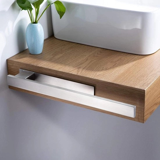 Portaasciugamani senza fori per borse Self-adesiva per asciugamani in acciaio inox per bagno e cucina 39cm