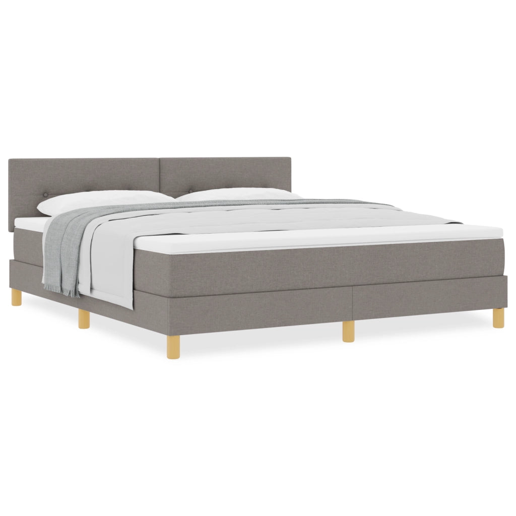 Letto Box Spring e Materasso Tortora 180x200 cm Tessuto