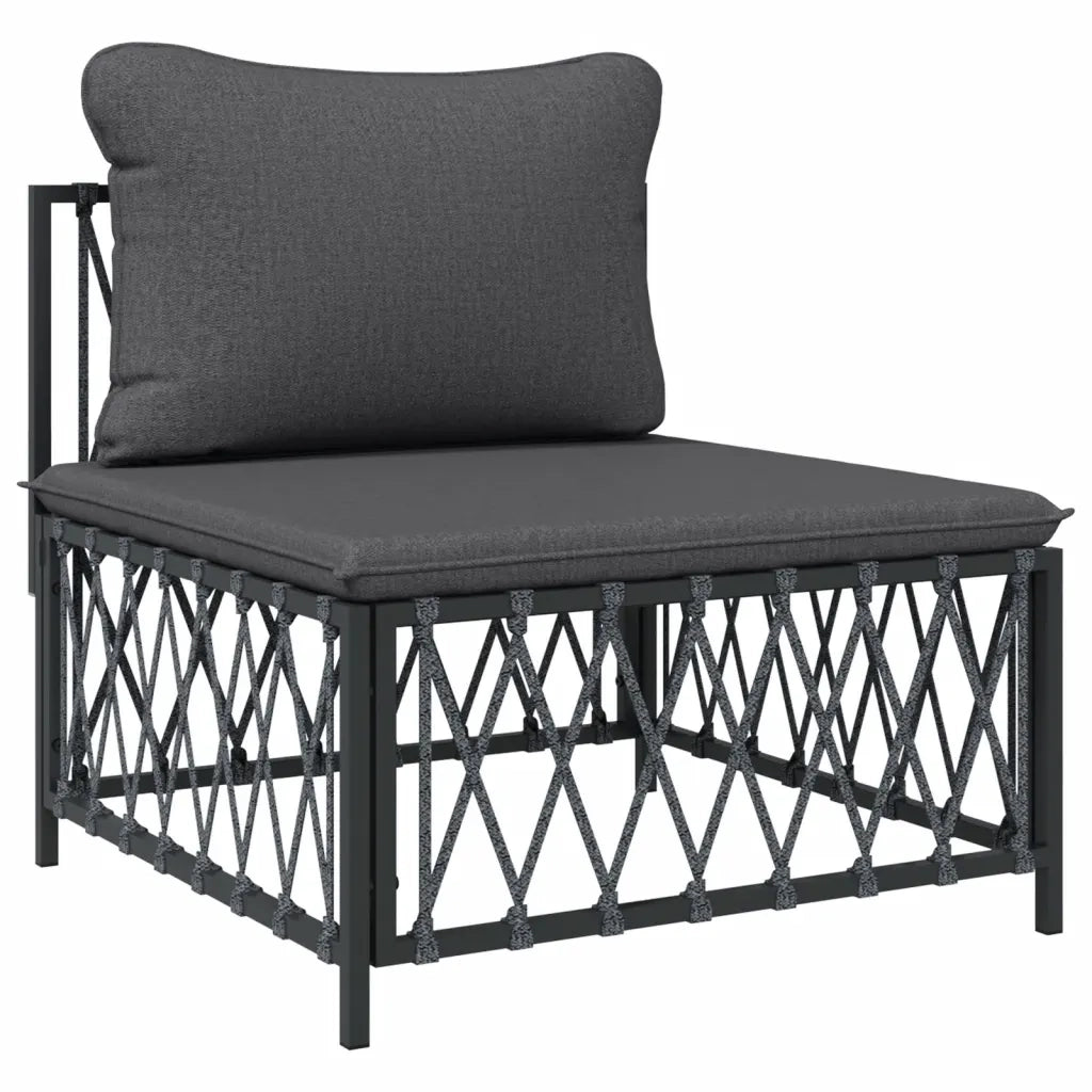 Set Salotto da Giardino 6 pz con Cuscini in Acciaio Antracite 3186877