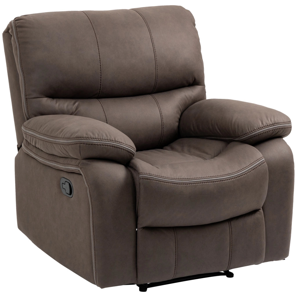 Poltrona Reclinabile Relax con Poggiapiedi in Microfibra ¨C Zephmum ¨C Marrone 97x90x96 cm