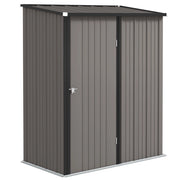 Casetta da Giardino in Acciaio Porta Attrezzi con Catenaccio, 161.5x94.5x196cm, Grigio Chiaro