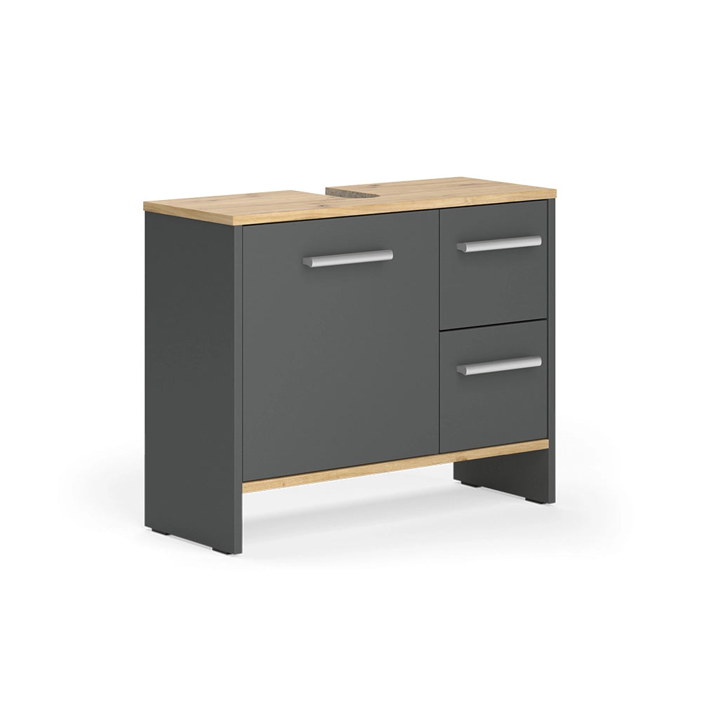 Vicco Mobile sottolavabo per bagno Antracite 70.2 x 57 cm con 2 cassetti e 1 anta