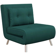 Poltrona reclinabile con poggiapiedi ¨C zephmum ¨C Tessuto verde, 77x88x83 cm