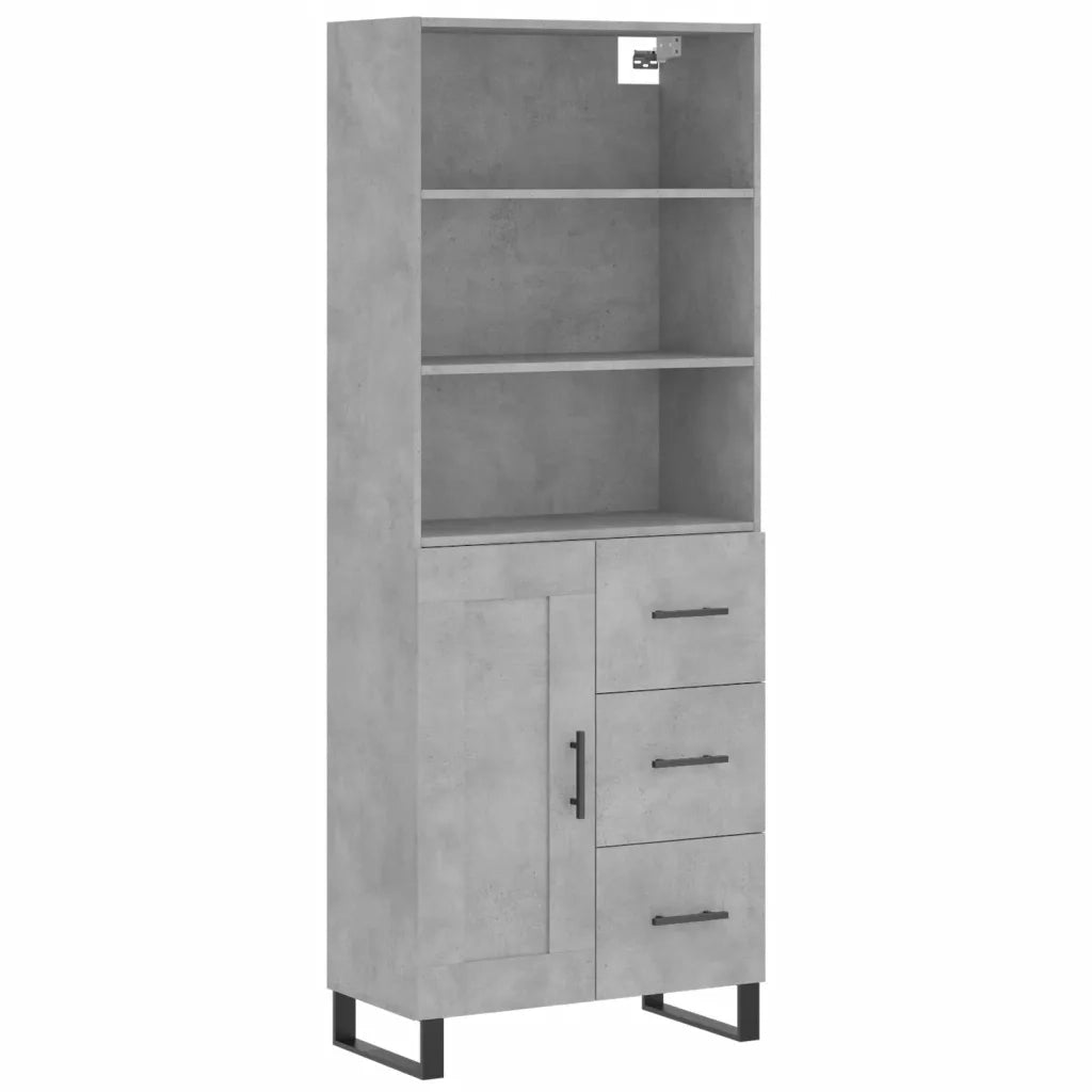 Credenza Grigio Cemento 69,5x34x180 cm in Legno Multistrato 3190049