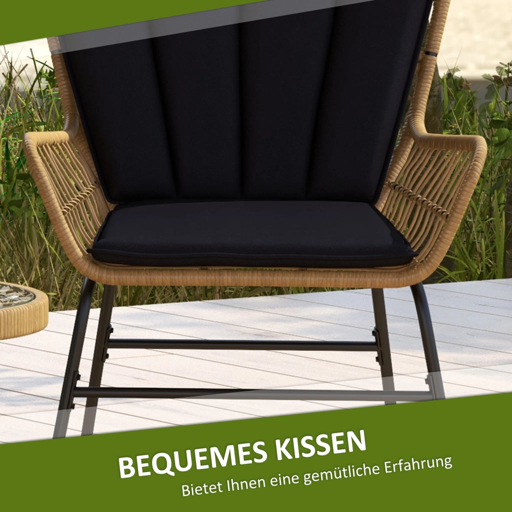 Set Bistrot per Balcone in Polipropilene ¨C zephmum ¨C 76x66x96 cm, Nero