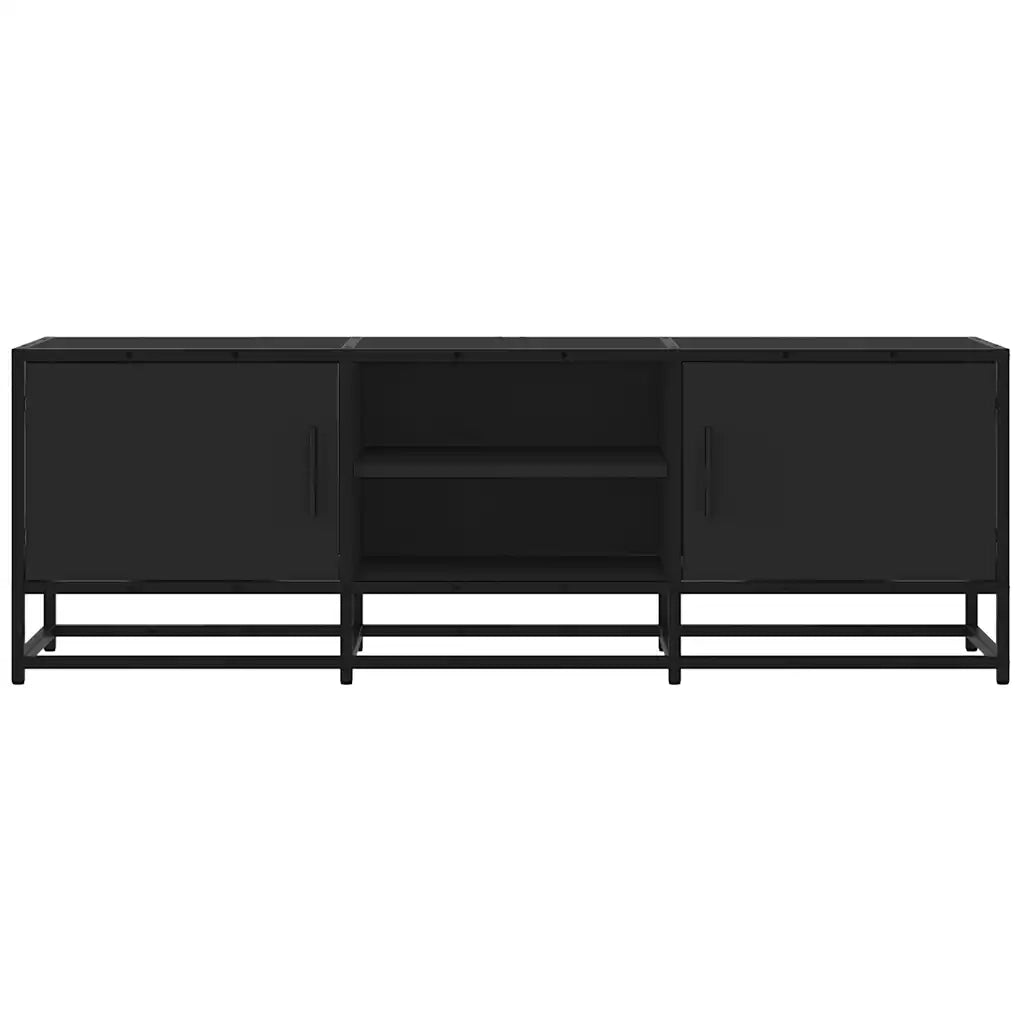 Mobile Porta TV Nero 120x35x41 cm in Truciolato e Metallo 848839
