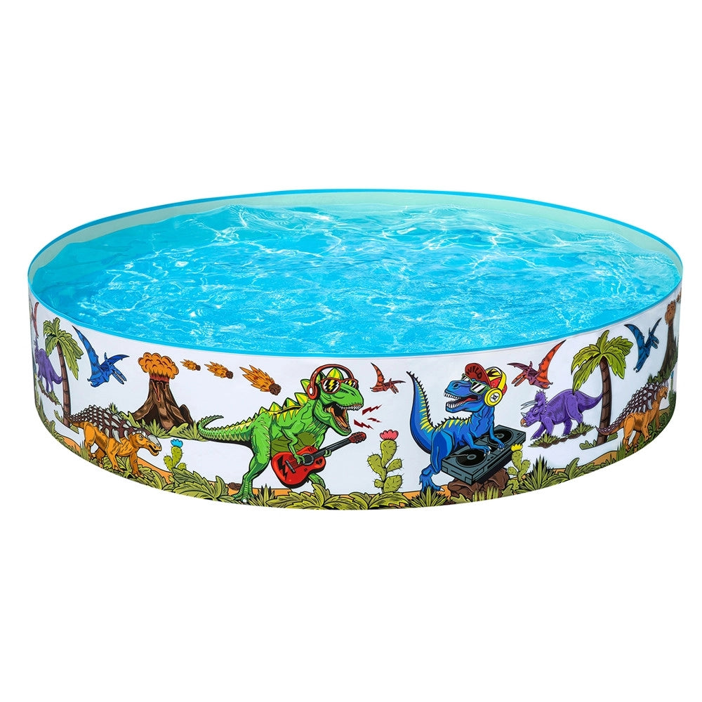 Trade Shop - Piscina Rigida Per Bambini 2+ Anni Con Motivo A Dinosauri ø183x38cm 946lt Giardino 55022 -