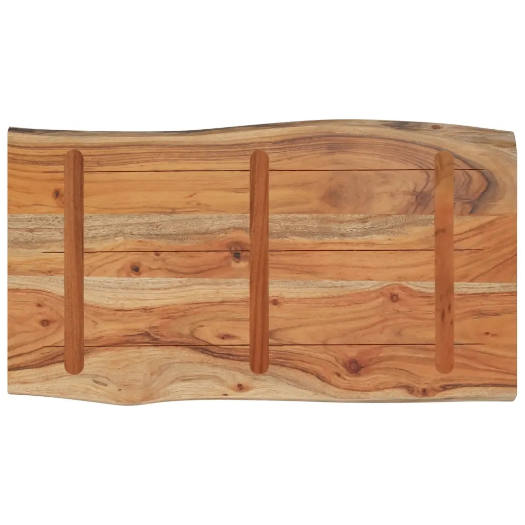 Piano Tavolo 70x40x2,5 cm Rettangolare Legno Acacia Bordi Vivi 370609