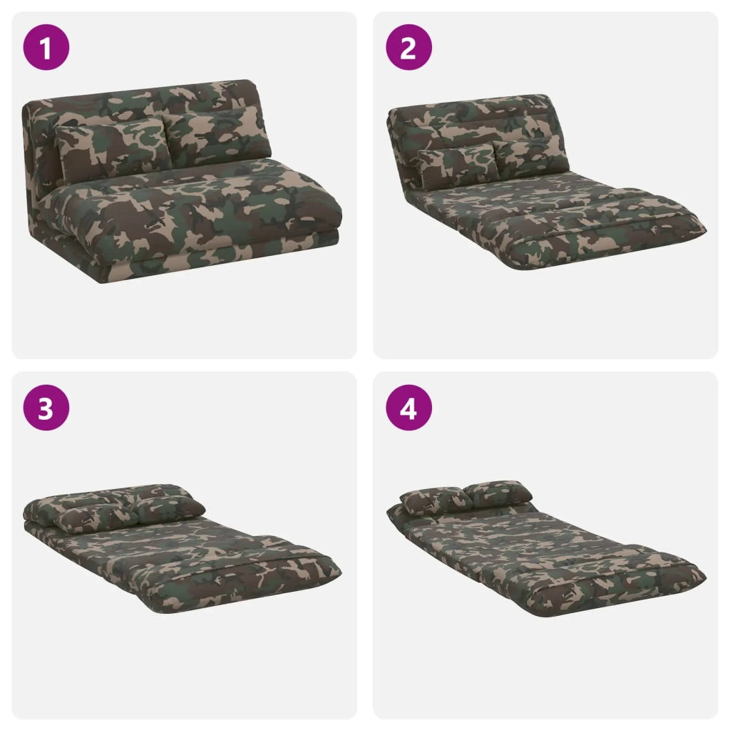 Sedia a pavimento regolabile Verde militare Tessuto